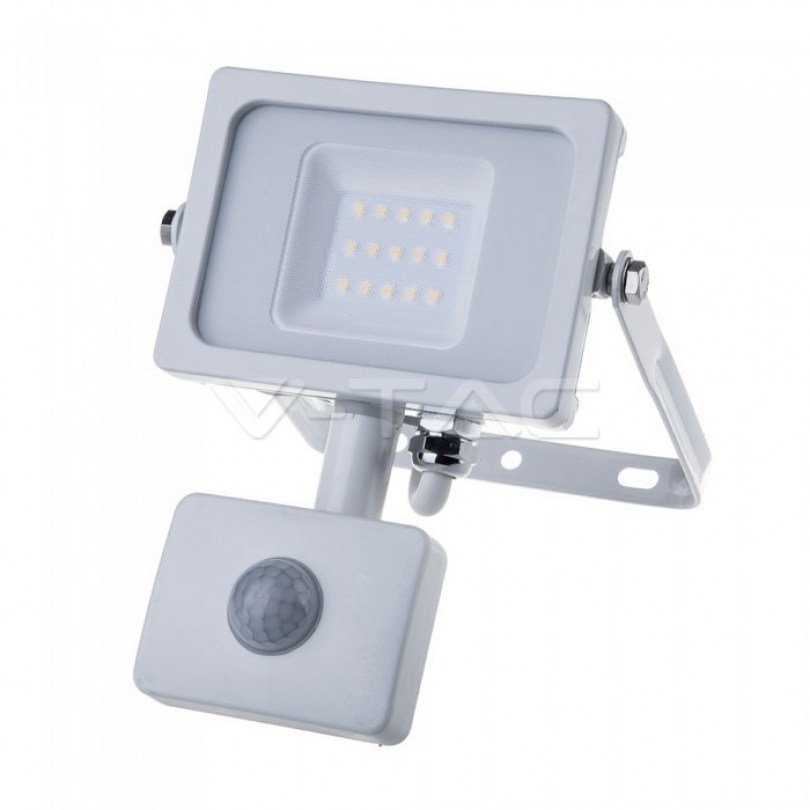 10W LED Proiettore con sensore SAMSUNG Chip Cut-OFF Funzione Corpo Bianco 3000K